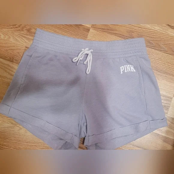 PINK Victoria's Secret Light Gray  Short Set Sz. Small - Picture 2 of 5